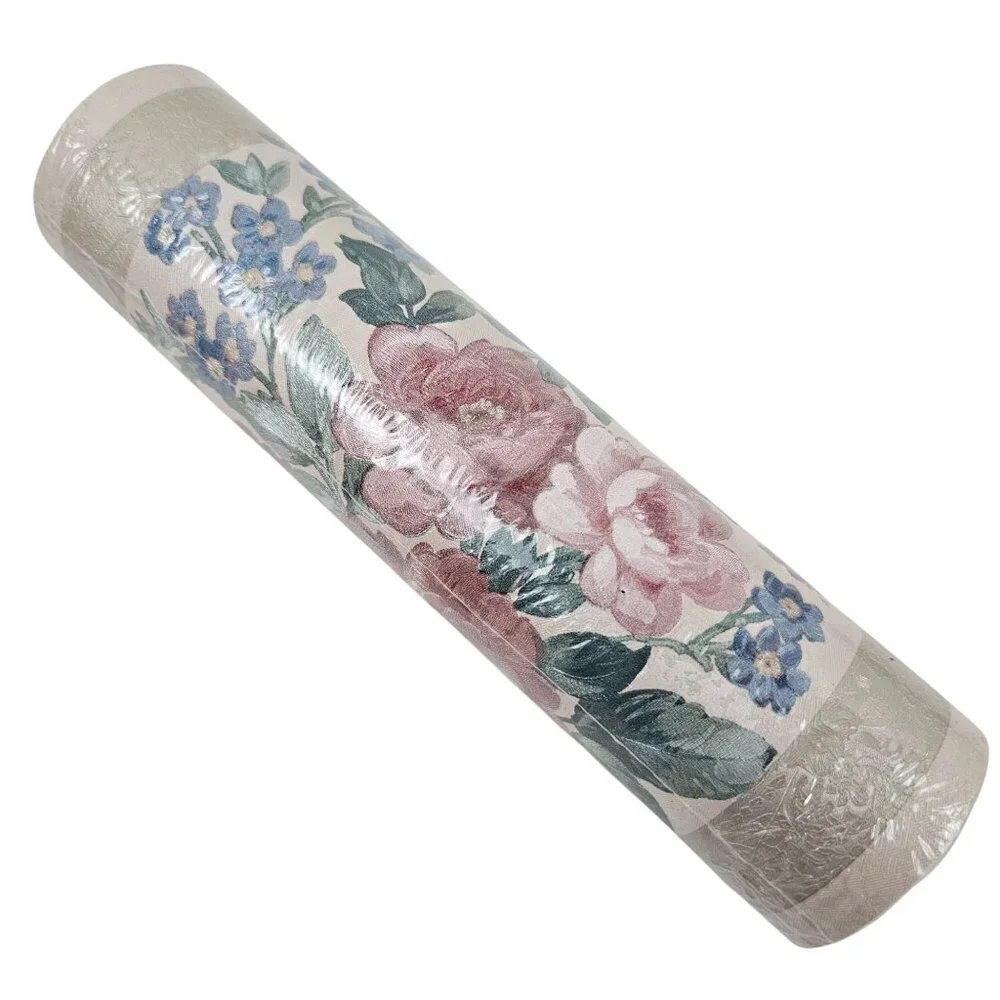 Brewster Wallpaper Border Lot 2 Rolls 5 Yds Each Pink Blue Green Floral Prepaste